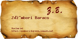 Zámbori Baracs névjegykártya